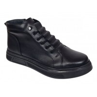 Ghete casual barbati model iarna din piele naturala cu fermoar  GS2021GN